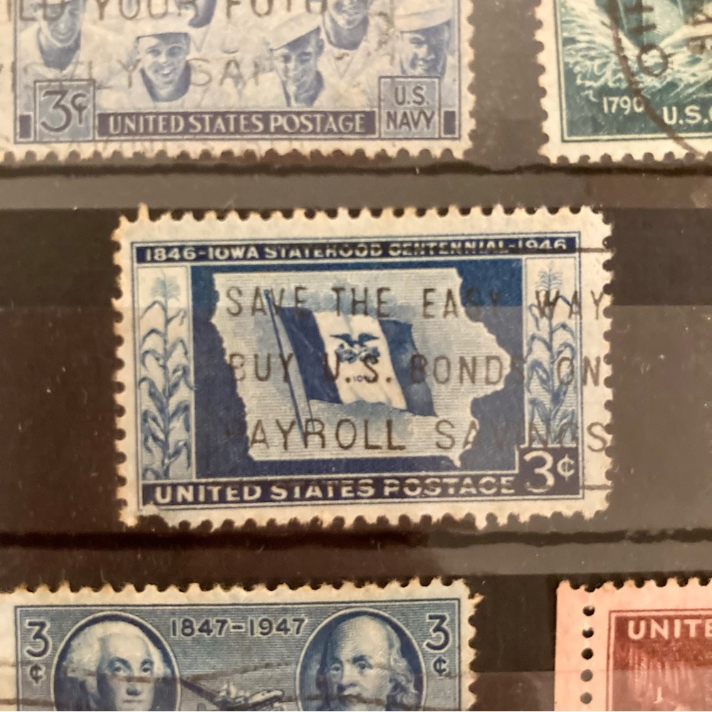1940s Vintage Stamp Collection Page Ephemera US Stamps WWII Collectibles - Picture 12 of 15